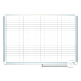 MasterVision™ Grid Planning Board w/ Accessories, 1 x 2 Grid, 36 x 24, White/Silver (BVCMA0392830A)