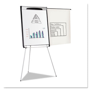 MasterVision™ Tripod Extension Bar Magnetic Dry-Erase Easel, 39" to 72" High, Black/Silver (BVCEA23066720)