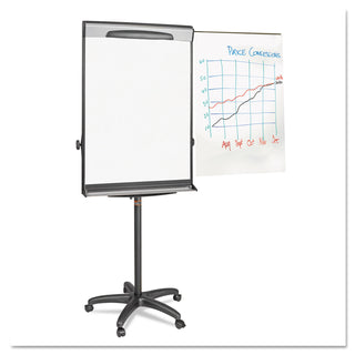 MasterVision™ Tripod Extension Bar Magnetic Dry-Erase Easel, 69" to 78" High, Black/Silver (BVCEA48062119)