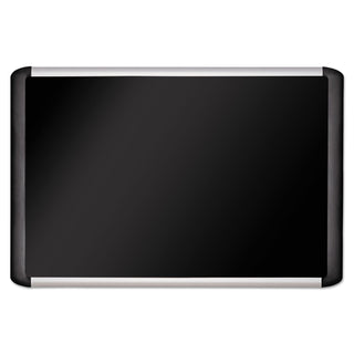 MasterVision™ Black fabric bulletin board, 24 x 36, Silver/Black (BVCMVI030301)