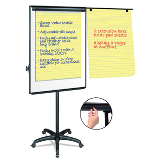 MasterVision™ Silver Easy Clean Dry Erase Mobile Presentation Easel, 44" to 75-1/4" High (BVCEA4800055)
