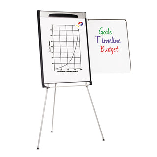 MasterVision™ Tripod Extension Bar Magnetic Dry-Erase Easel, 39" to 72" High, Black/Silver (BVCEA23066720)