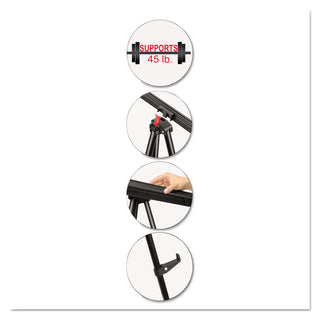 MasterVision™ Telescoping Tripod Display Easel, Adjusts 38" to 69" High, Metal, Black (BVCFLX05101MV)