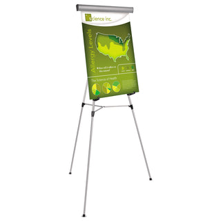 MasterVision™ Telescoping Tripod Display Easel, Adjusts 38" to 69" High, Metal, Silver (BVCFLX05102MV)