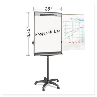 MasterVision™ Tripod Extension Bar Magnetic Dry-Erase Easel, 69" to 78" High, Black/Silver (BVCEA48062119)