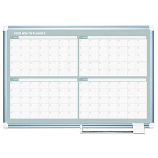 MasterVision™ 4 Month Planner, 36x24, Aluminum Frame (BVCGA03105830)