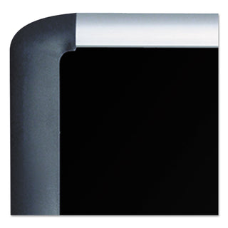MasterVision™ Black fabric bulletin board, 36 x 48, Silver/Black (BVCMVI050301)