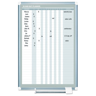 MasterVision™ In-Out Magnetic Dry Erase Board, 24x36, Silver Frame (BVCGA02109830)