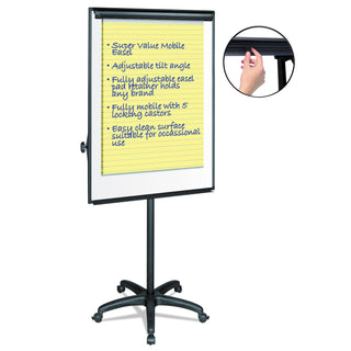 MasterVision™ Silver Easy Clean Dry Erase Mobile Presentation Easel, 44" to 75-1/4" High (BVCEA4800055)