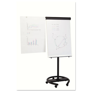 MasterVision™ 360 Multi-Use Mobile Magnetic Dry Erase Easel, 27 x 41, Black Frame (BVCEA4806156)