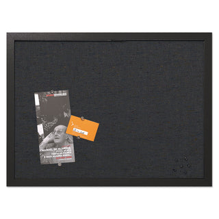 MasterVision™ Designer Fabric Bulletin Board, 24 x 18, Black Fabric/Black Frame (BVCFB0471168)