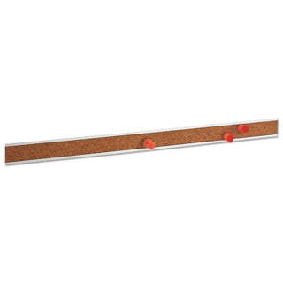 Universal® Cork Bulletin Bar, 36 x 1, Brown Surface, Silver Aluminum Frame (UNV43436)