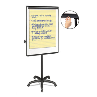 MasterVision™ Silver Easy Clean Dry Erase Mobile Presentation Easel, 44" to 75-1/4" High (BVCEA4800055)