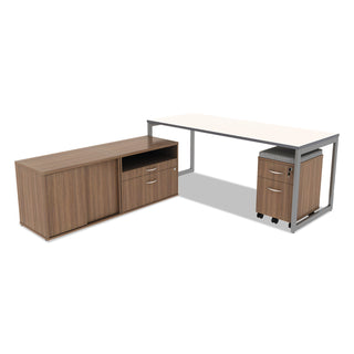 Alera® Reversible Laminate Table Top, Rectangular, 71 1/2w x 23 5/8d, White/Gray (ALETT7224WG)