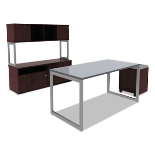Alera® Reversible Laminate Table Top, Rectangular, 59 3/8w x 29 1/2d, White/Gray (ALETT6030WG)