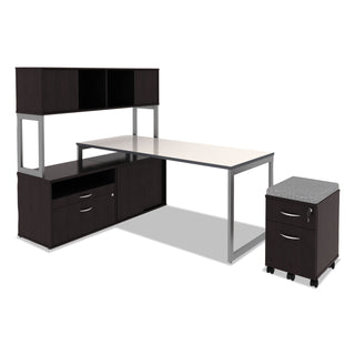 Alera® Open Office Desk Series Adjustable O-Leg Desk Base, 24" Deep, Silver (ALELSTB24GR)