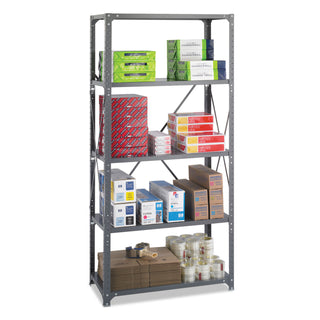 Safco® Commercial Steel Shelving Unit, Five-Shelf, 36w x 18d x 75h, Dark Gray (SAF6266)