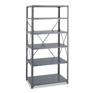 Safco® Commercial Steel Shelving Unit, Six-Shelf, 36w x 24d x 75h, Dark Gray (SAF6270)