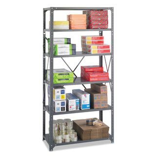 Safco® Commercial Steel Shelving Unit, Six-Shelf, 36w x 18d x 75h, Dark Gray (SAF6269)