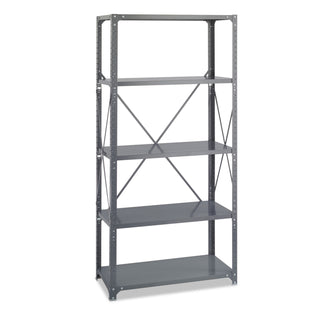 Safco® Commercial Steel Shelving Unit, Five-Shelf, 36w x 18d x 75h, Dark Gray (SAF6266)