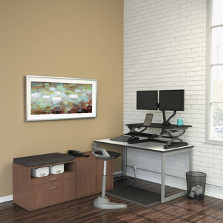 Alera® Reversible Laminate Table Top, Rectangular, 59 3/8w x 29 1/2d, White/Gray (ALETT6030WG)