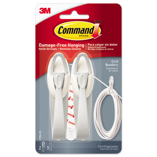 Command™ Cable Bundler, White, 2/Pack (MMM17304)