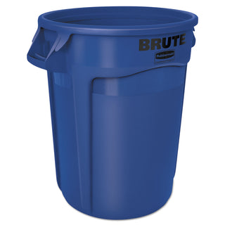 Rubbermaid® Commercial Vented Round Brute Container, 32 gal, Plastic, Blue (2632BL)