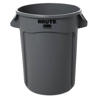 Rubbermaid® Commercial Vented Round Brute Container, 32 gal, Plastic, Gray (RUB263200GY)
