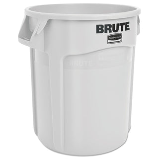 Rubbermaid® Commercial Vented Round Brute Container, 20 gal, Plastic, White (2620WH)