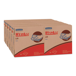 WypAll® L20 Towels, POP-UP Box, 4-Ply, 9.1 x 16.8, Unscented, White, 88/Box, 10 Boxes/Carton (47044KIM)