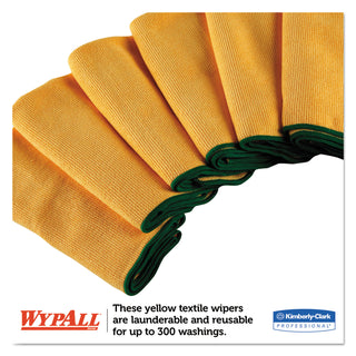 WypAll® Microfiber Cloths, Reusable, 15.75 x 15.75, Yellow, 24/Carton (KIM83610CT)