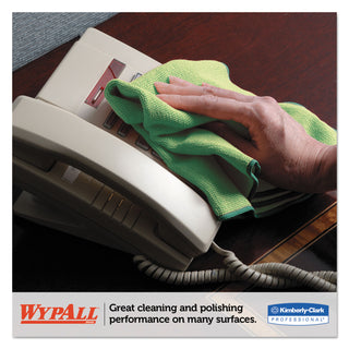 WypAll® Microfiber Cloths, Reusable, 15.75 x 15.75, Green, 6/Pack (KIM83630)