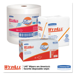 WypAll® L40 Towels, Dry Up Towels, 19.5 x 42, White, 200 Towels/Roll (05860KIM)