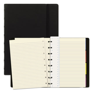 Filofax® Notebook, 1-Subject, Medium/College Rule, Black Cover, (112) 8.25 x 5.81 Sheets (REDB115007U)