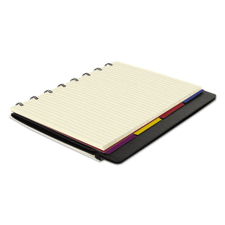 Filofax® Notebook, 1-Subject, Medium/College Rule, Black Cover, (112) 8.25 x 5.81 Sheets (REDB115007U)