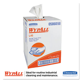 WypAll® L40 Towels, Dry Up Towels, 19.5 x 42, White, 200 Towels/Roll (05860KIM)