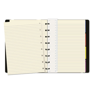 Filofax® Notebook, 1-Subject, Medium/College Rule, Black Cover, (112) 8.25 x 5.81 Sheets (REDB115007U)