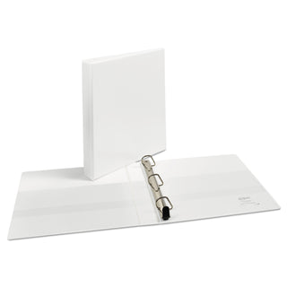 Avery® Heavy-Duty Non Stick View Binder with DuraHinge and Slant Rings, 3 Rings, 1" Capacity, 11 x 8.5, White (AVE05304)