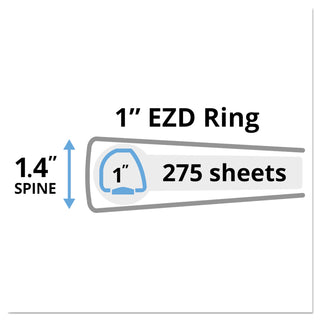Avery® Heavy-Duty Non-View Binder with DuraHinge and One Touch EZD Rings, 3 Rings, 1" Capacity, 11 x 8.5, Red (AVE79589)