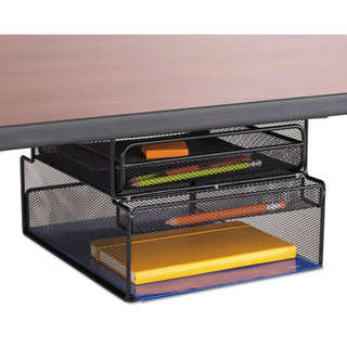 Safco® Onyx Hanging Organizer w/Drawer, Under Desk Mount, 12 1/3 x 10 x 7 1/4, Black (SAF3244BL)