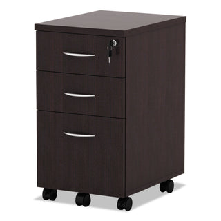 Alera® Valencia Mobile Box/Box/File Pedestal File, 15.88w x 20.5d x 28.38h, Espresso (ALEVA572816ES)