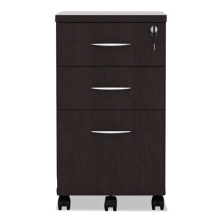 Alera® Valencia Mobile Box/Box/File Pedestal File, 15.88w x 20.5d x 28.38h, Espresso (ALEVA572816ES)