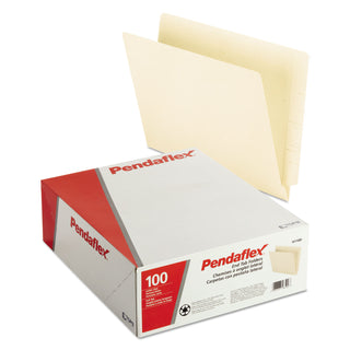 Pendaflex® Manila End Tab Folders, 9.5" Front, 2-Ply Straight Tabs, Letter Size, 100/Box (ESSH110D)