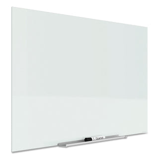 Quartet® InvisaMount Magnetic Glass Marker Board, Frameless, 85" x 48", White Surface (QRTG8548IMW)