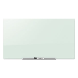 Quartet® InvisaMount Magnetic Glass Marker Board, Frameless, 85" x 48", White Surface (QRTG8548IMW)