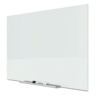 Quartet® InvisaMount Magnetic Glass Marker Board, Frameless, 85" x 48", White Surface (QRTG8548IMW)