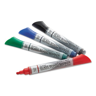 Quartet® Premium Glass Board Dry Erase Marker, Broad Bullet Tip, Assorted Colors, 4/Pack (QRT79552)