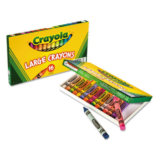Crayola® Large Crayons, 16 Colors/Box (CYO520336)
