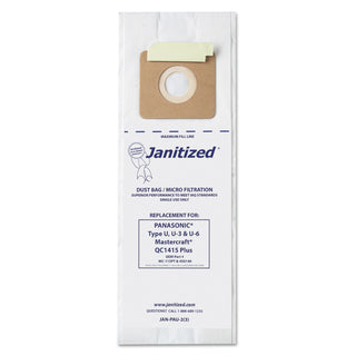 Janitized® Vacuum Filter Bags Designed to Fit Panasonic Upright Type U, 36/CT (APCJANPAU2)