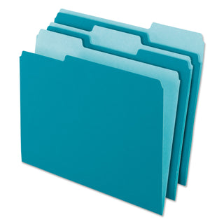Pendaflex® Interior File Folders, 1/3-Cut Tabs, Letter Size, Teal, 100/Box (ESS421013TEA)